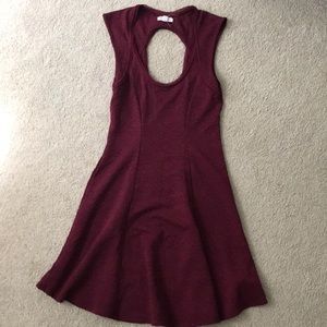 Maroon Dress with Keyhole Back